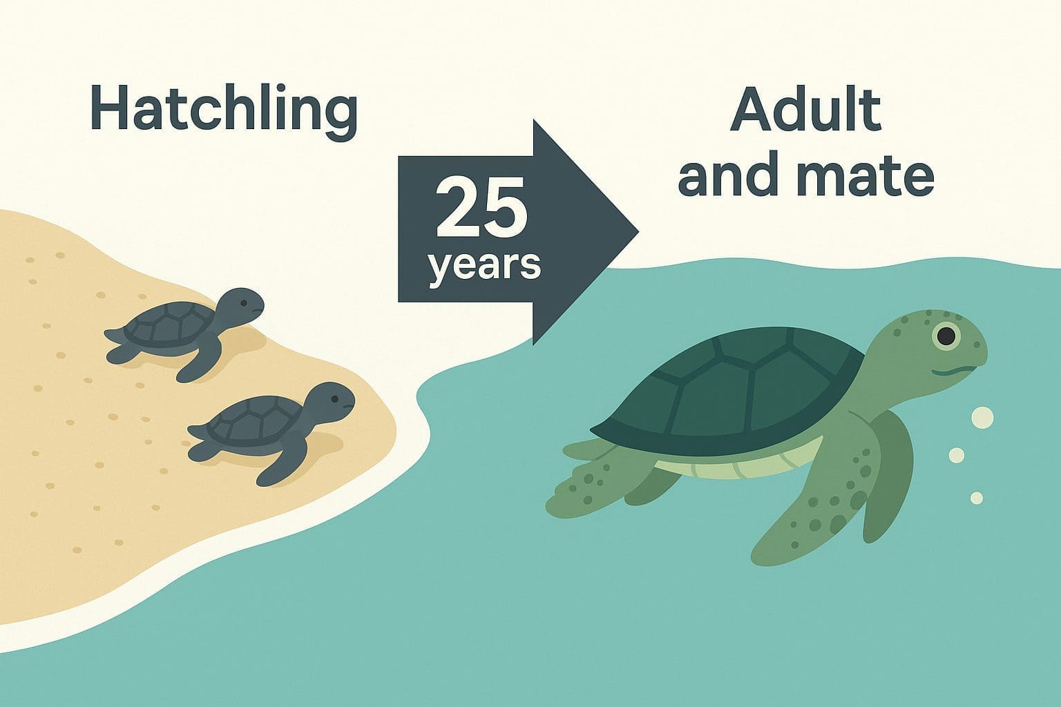 25 Years before a Sea Turtle can reproduce